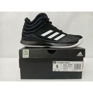 Adidas Kids Pro Spark 2018 K‎ Basketball Shoe Sneakers AH2644 Black White Size 5